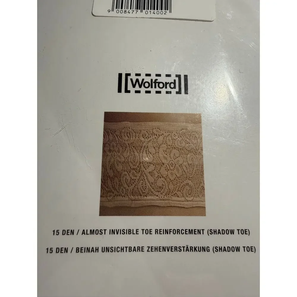 Wolford 15 Lace Stay-Up Thigh High Stockings Gobi Nude M NIB